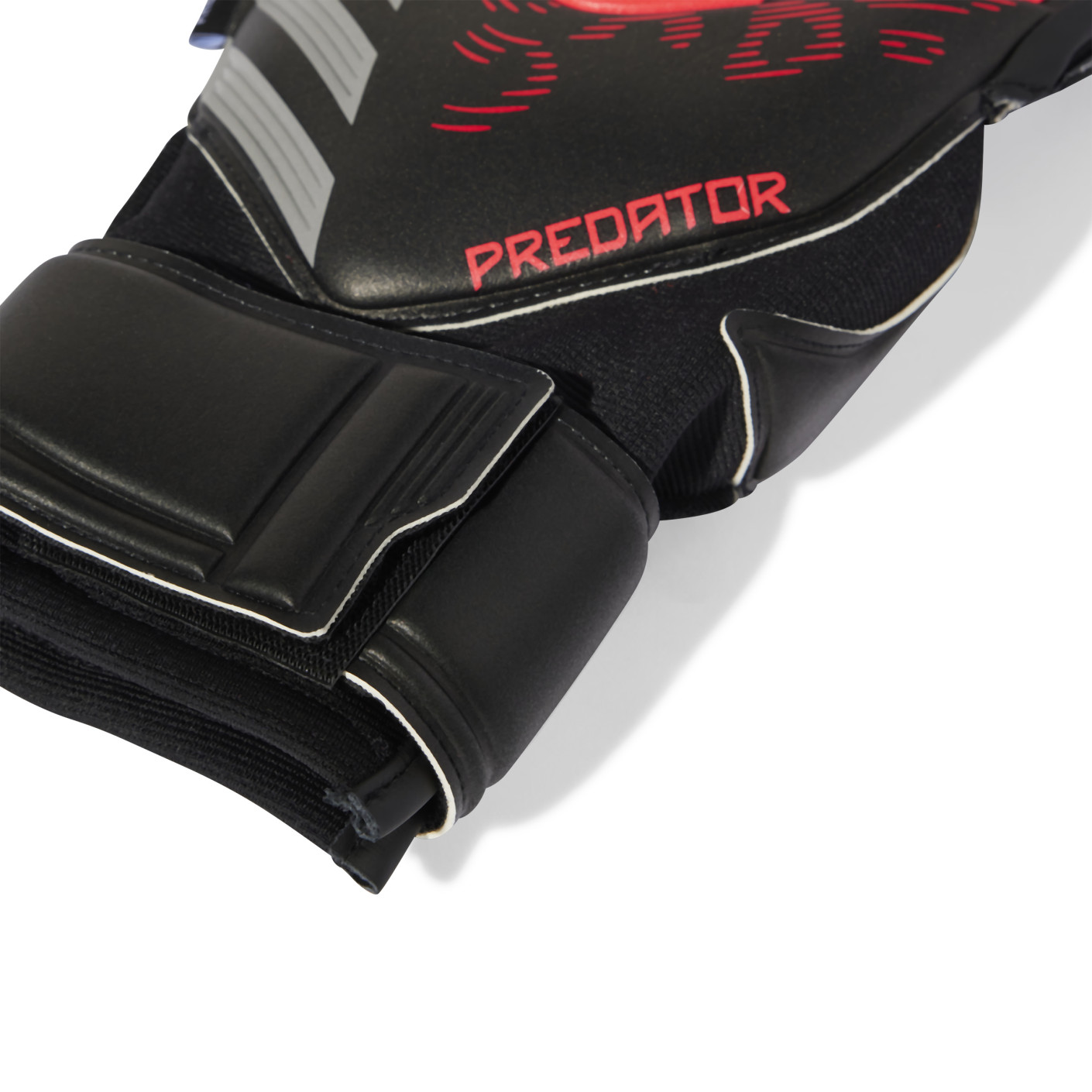 Adidas Predator Match Fingersave Keepershandschoenen Zwart Rood Grijs