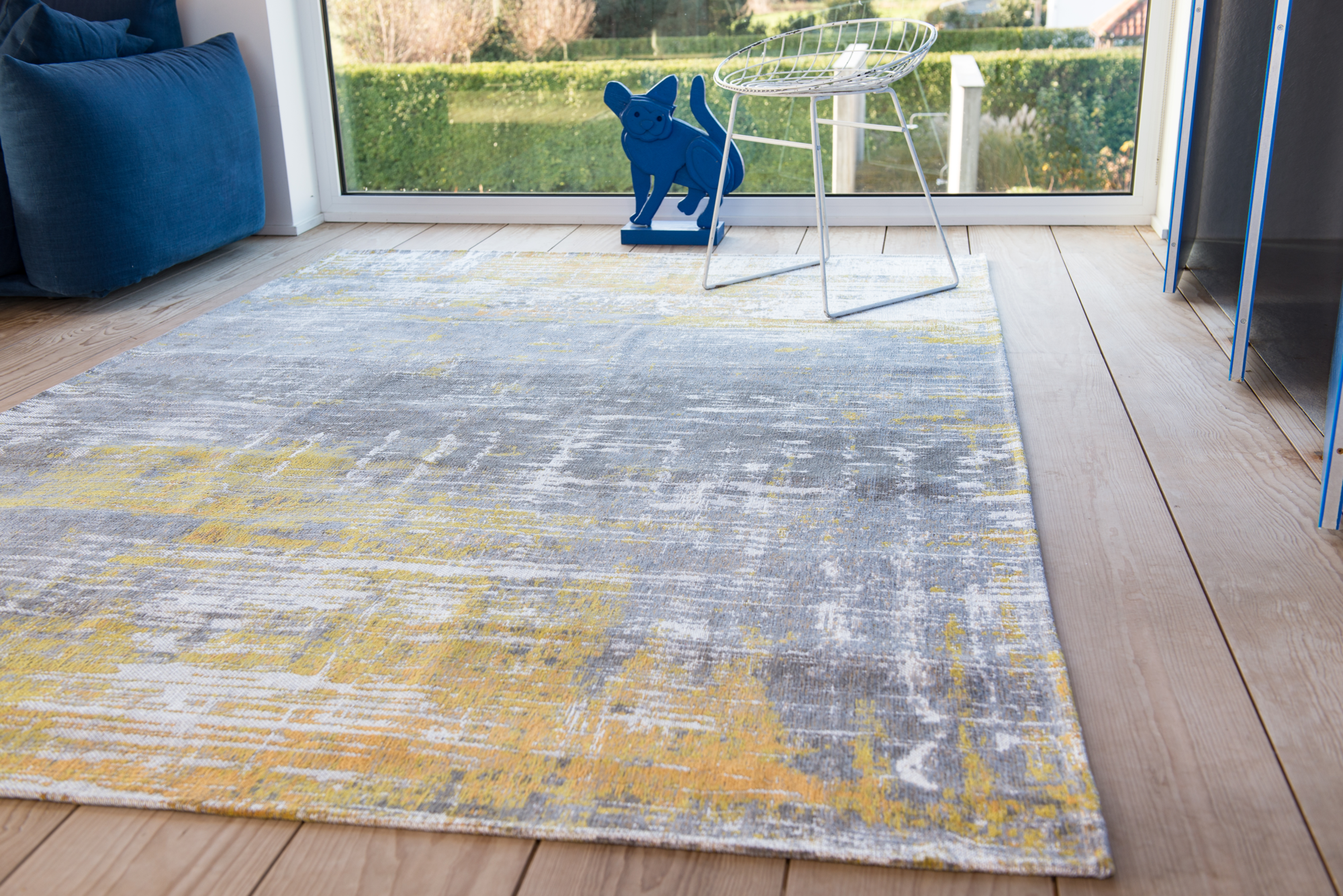 Ecorugs vloerkleed Streaks geel ∅ 140 cm