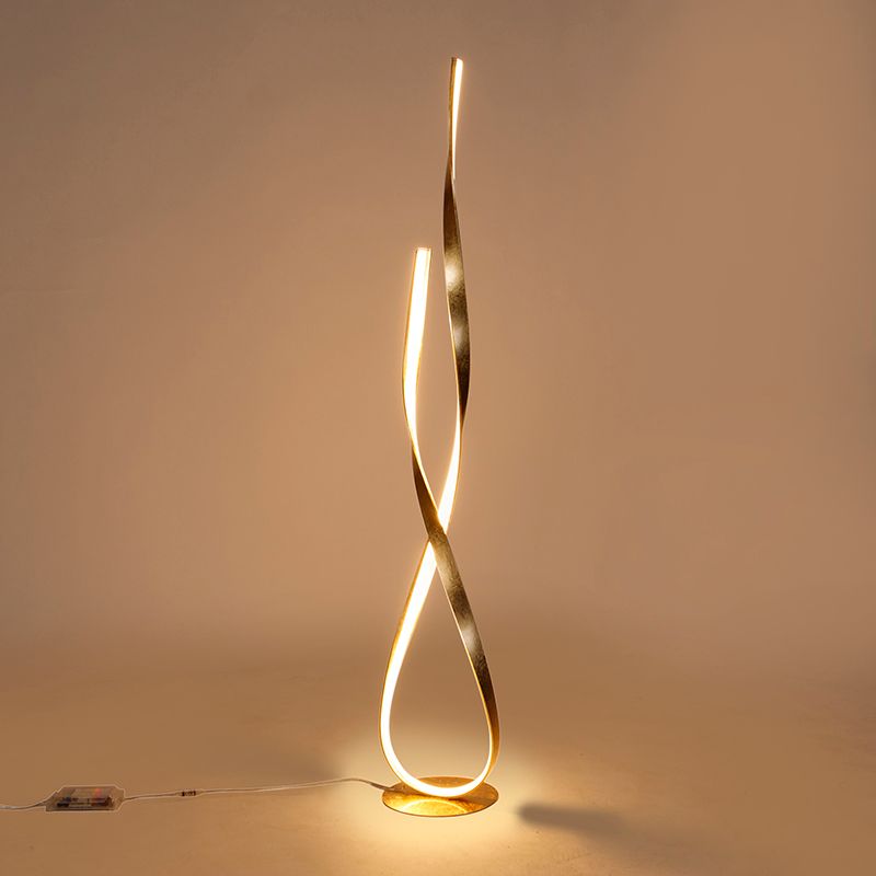 Design vloerlamp goud incl. LED en dimmer - Belinda