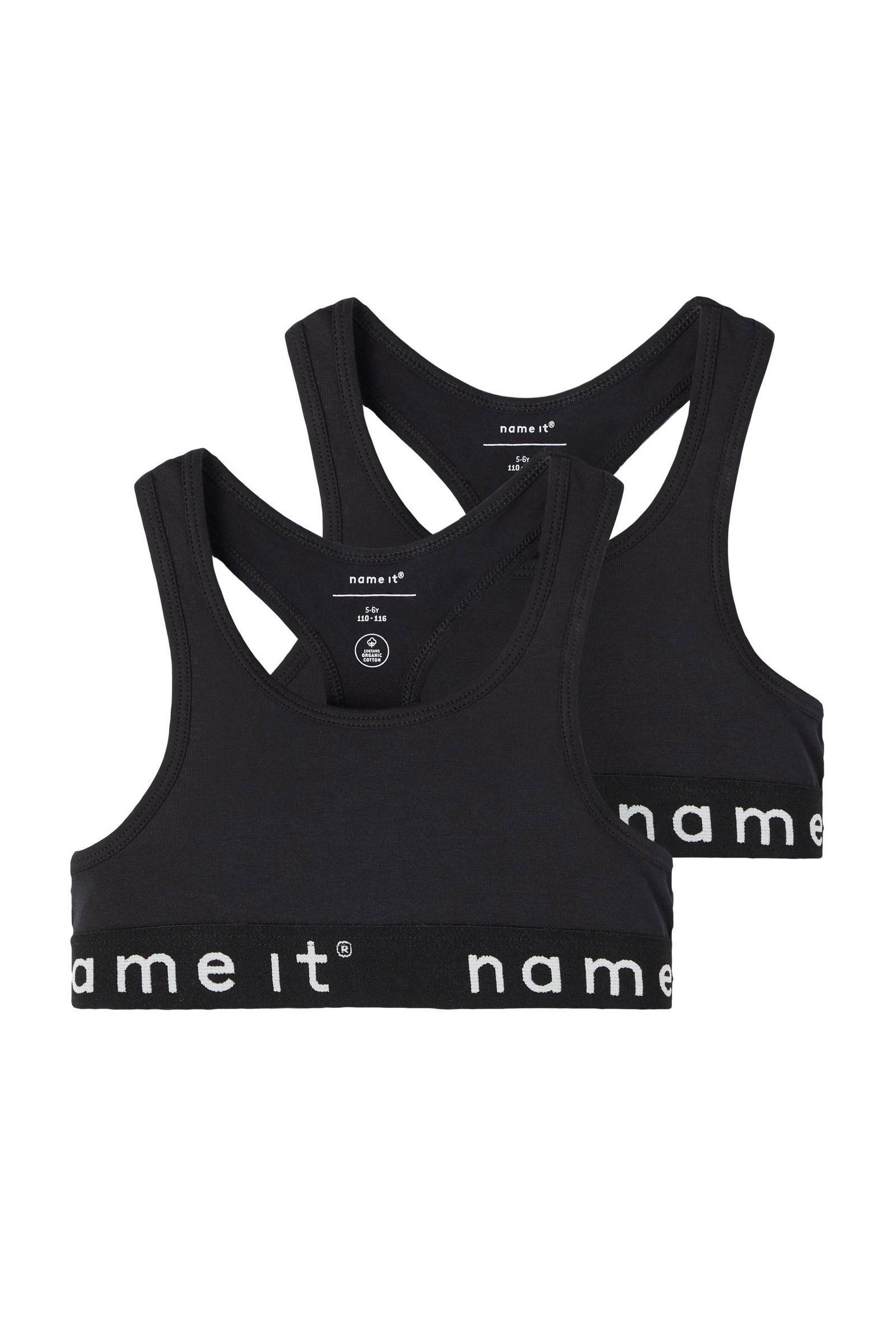 NAME IT bh top - set van 2 zwart