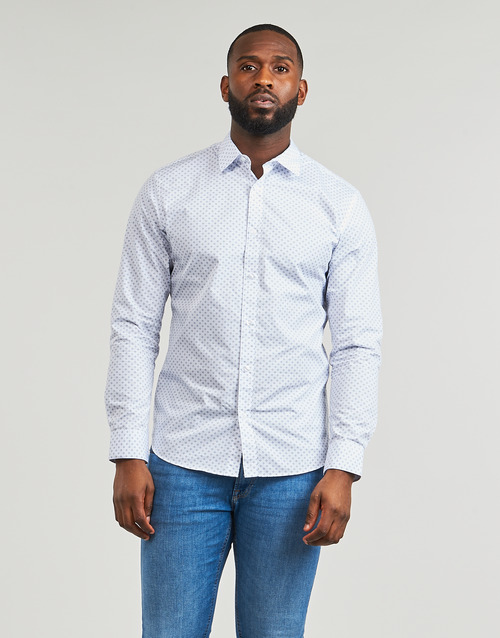 Jack & Jones - JJJOE PRINT SHIRT LS SS24 - Blanc
