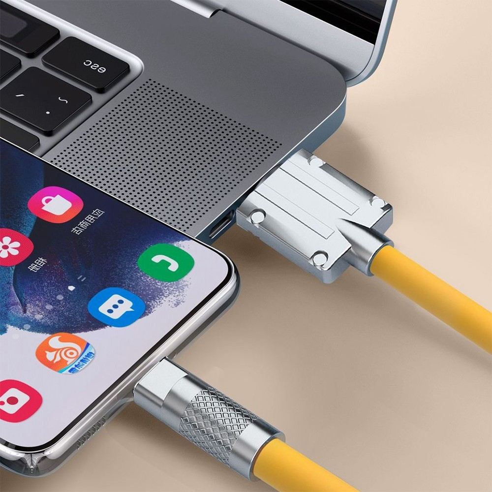 (1m) 120W USB A auf Lightning Ladekabel Silikon Datenkabel - Blau