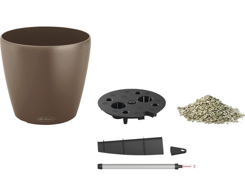 Lechuza Classico Color 18 plantenpot, kunststof, Ø 19 cm, H 17 cm, nootmuskaat, inclusief zelfbewateringssysteem