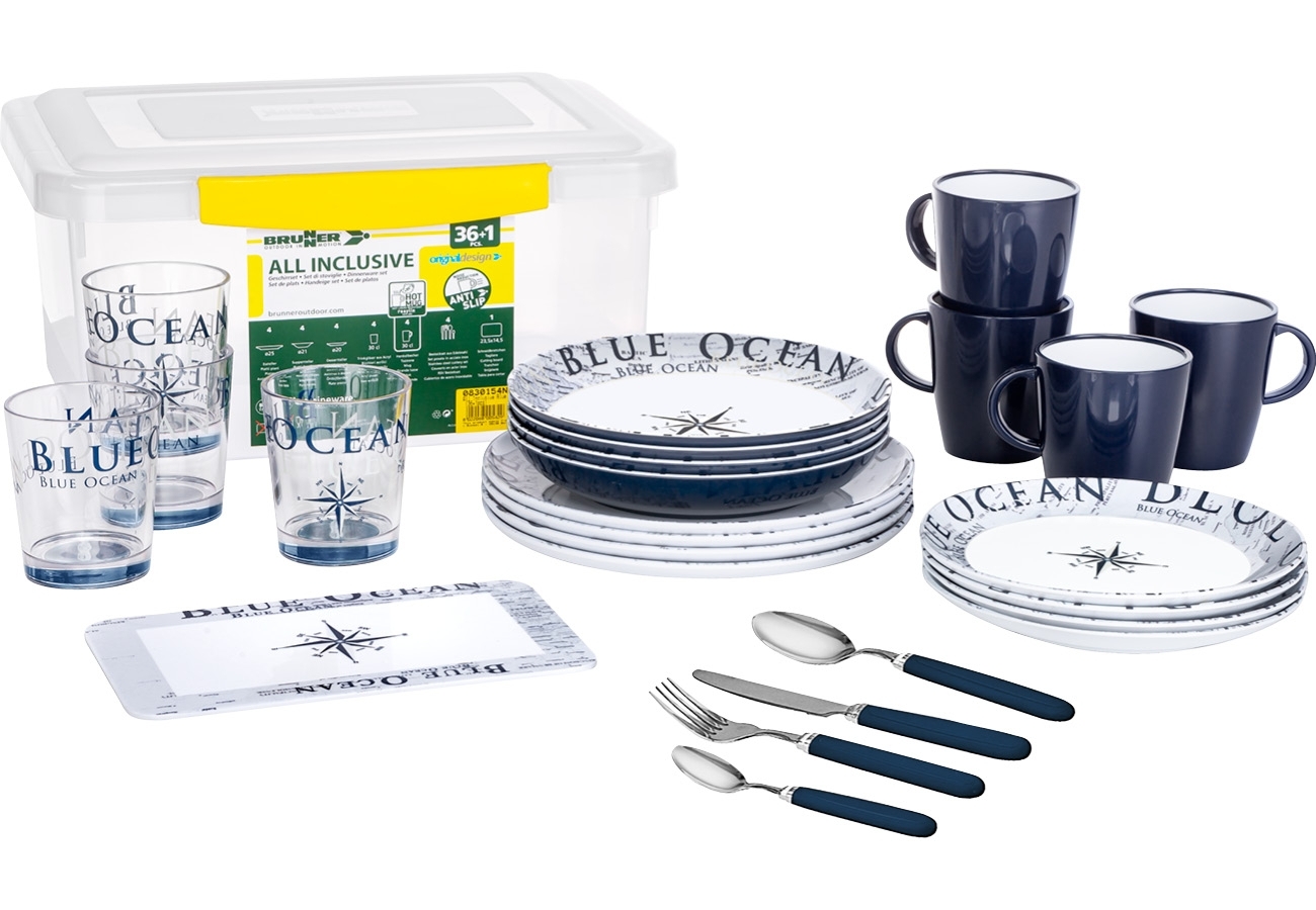 Brunner Blue Ocean Geschirr-Set 38-tlg. für 4 Personen