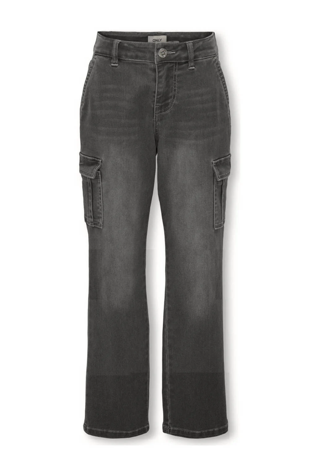 ONLY high waist straight leg jeans KOGSAFARI MISSOURI dark grey denim