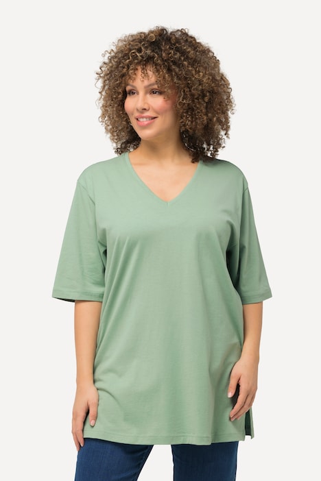 T-Shirt, V-Ausschnitt, Relaxed, Halbarm