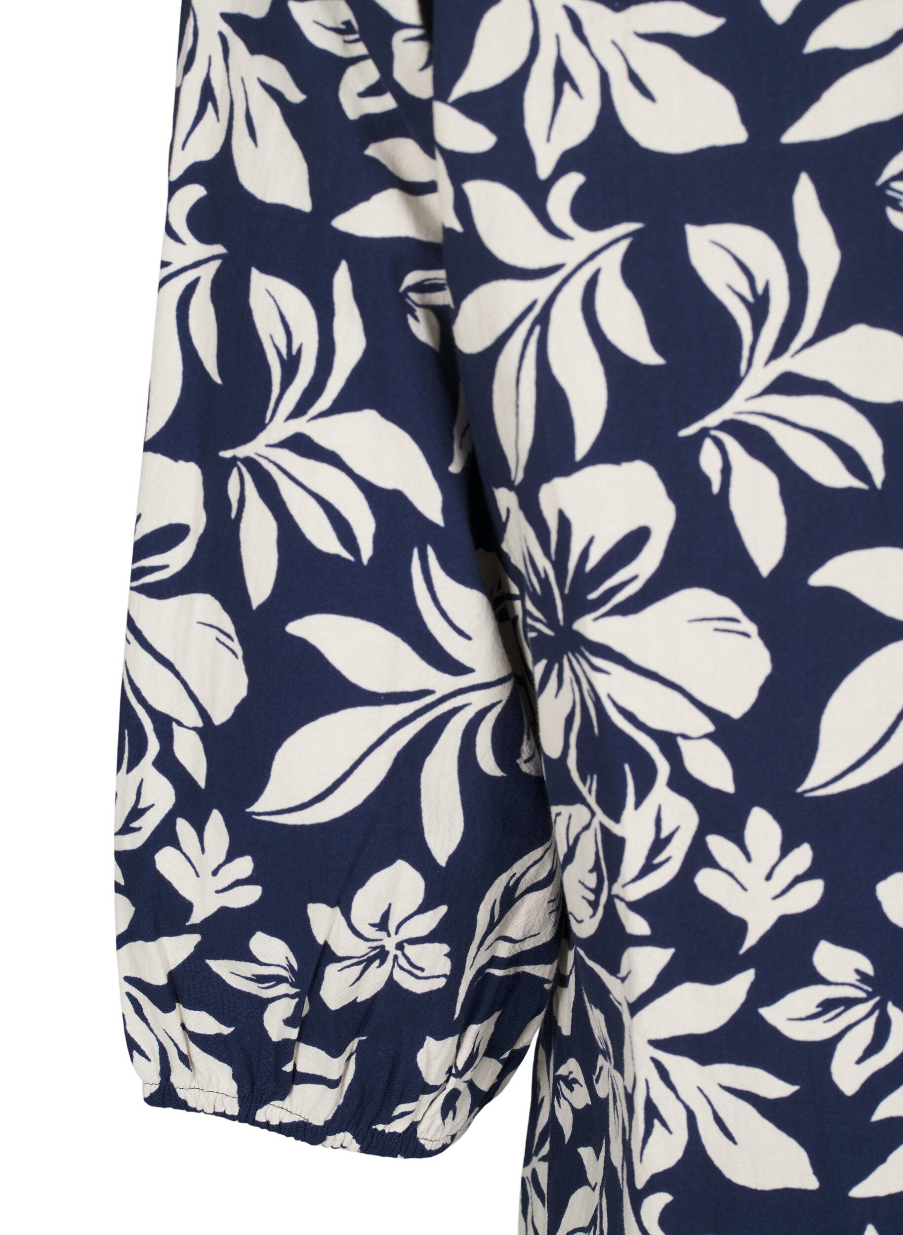 3/4 ærmet bluse i bomuld med print