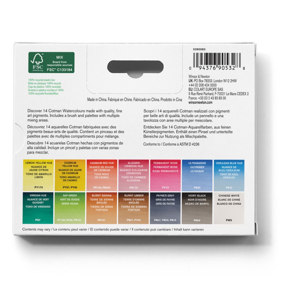AKVARELLSETT COLART COTMAN COMPACT 14X½ PAN