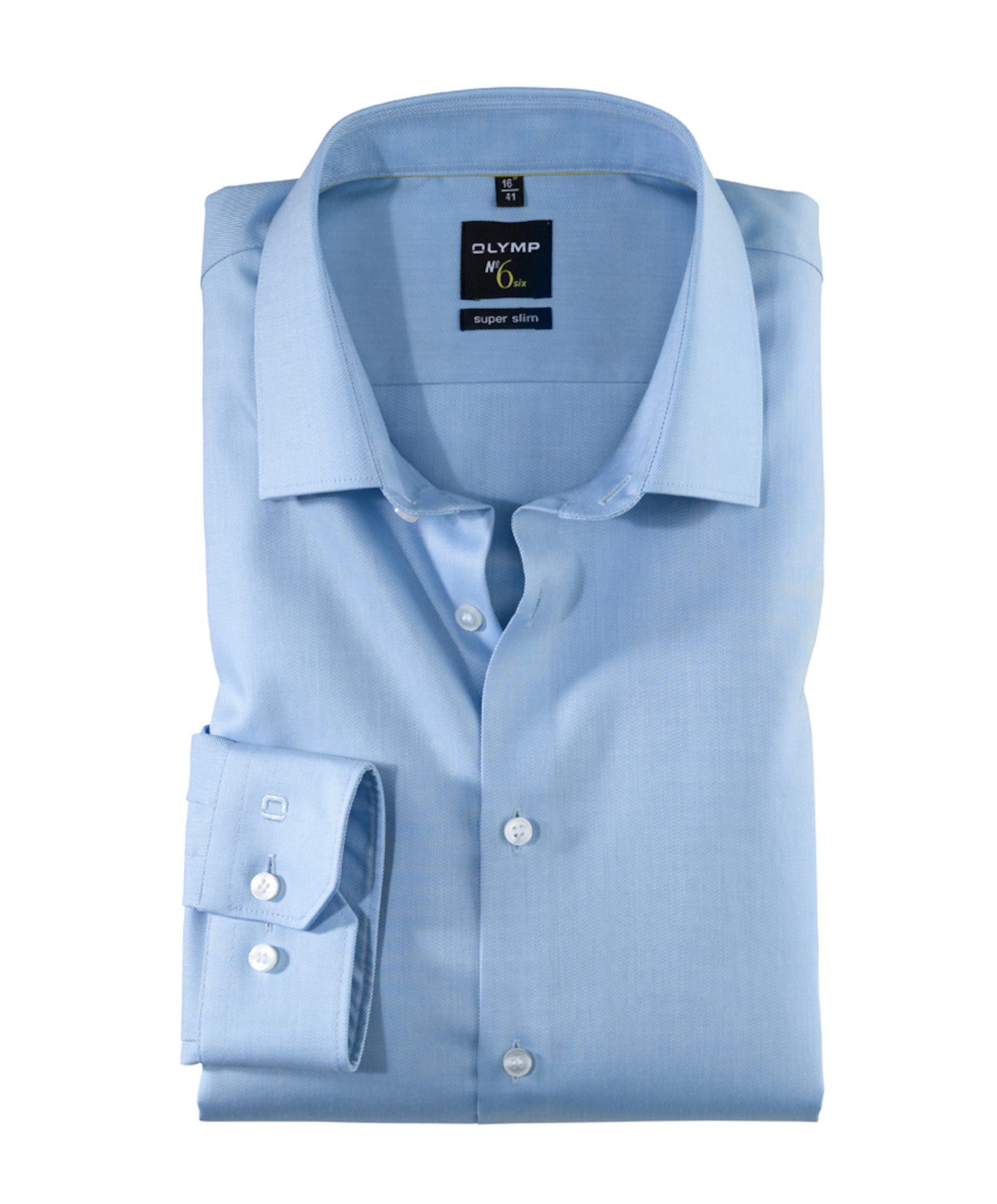 Olymp no6 Heren overhemd lange mouw blauw