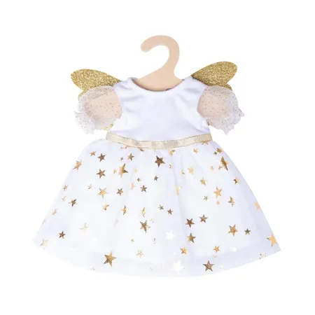 Heless 1152 - Kleid für Puppen im Design Schutzengel, mit goldenen Flügeln und Sternen-Haarband