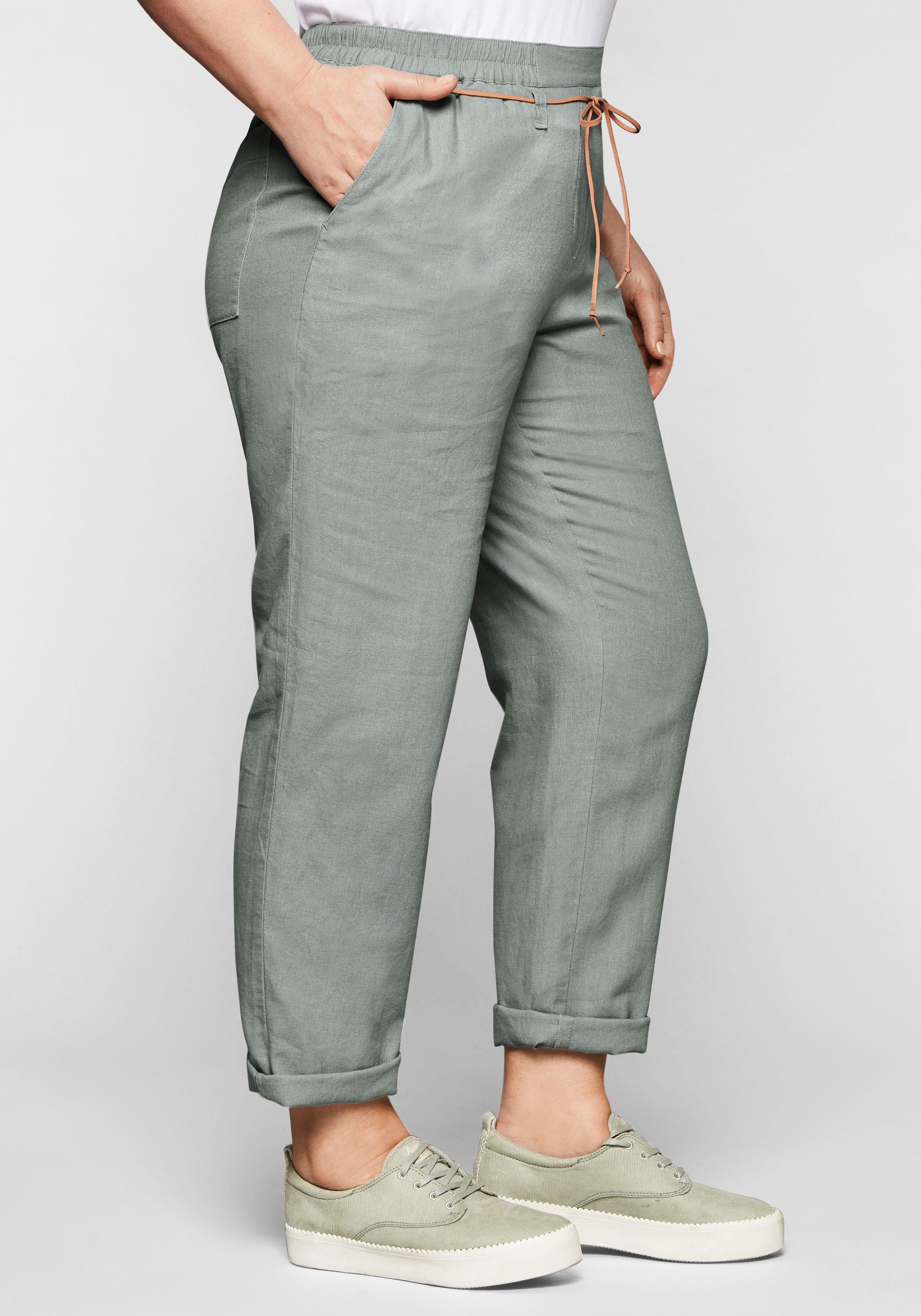 Schlupfhose im Leinen-Mix.