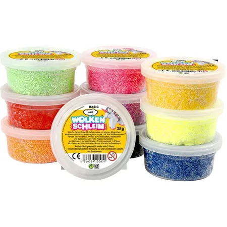 Creative Company Foam Clay Basicset Wolkenschleim, 10 x 35g