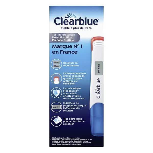 Clearblue Test de Grossesse Digital Ultra-Précoce 2 unités