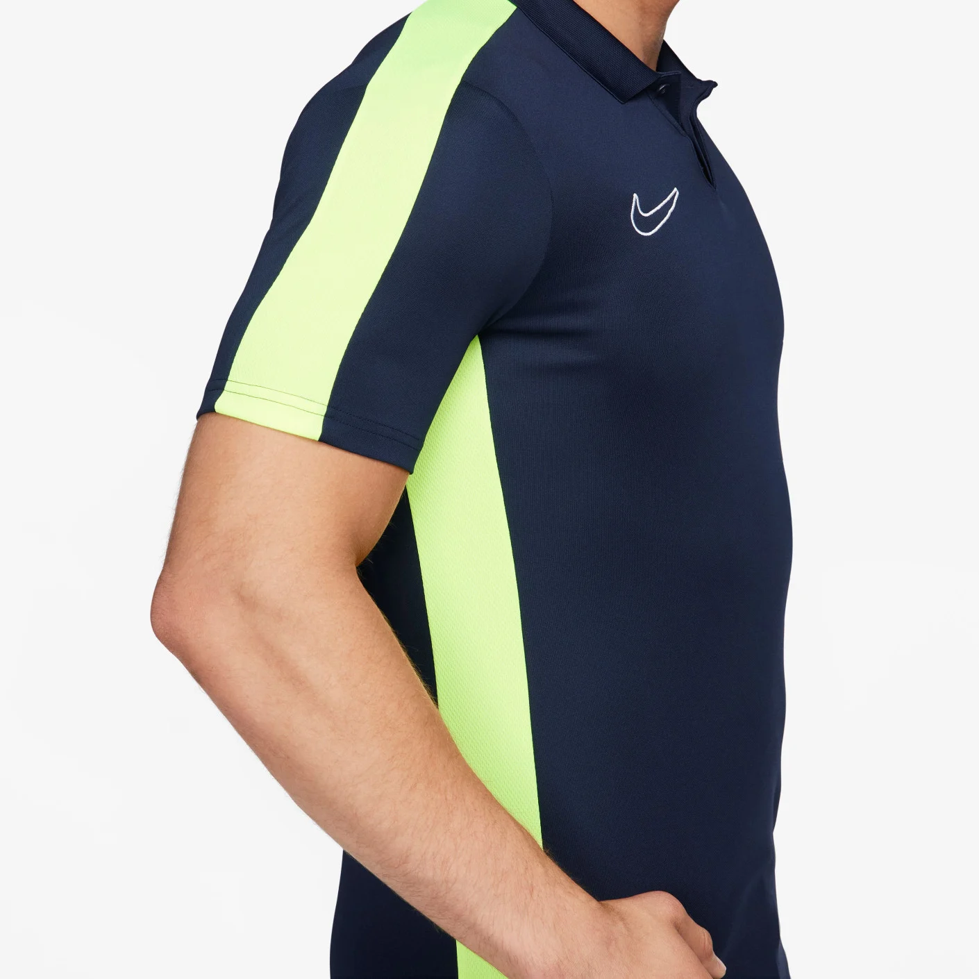 Nike Dri-FIT Academy 23 Polo Donkerblauw Geel Wit