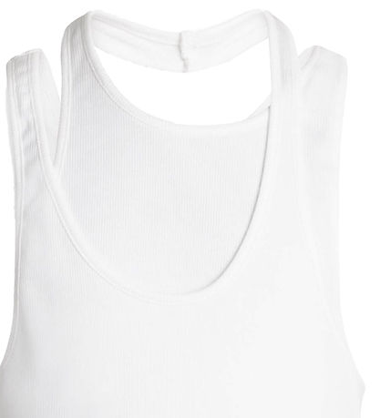 Grønt Top - Lyng Rib Top - White