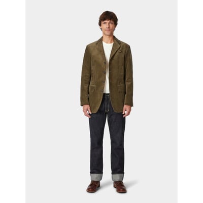 Herren-Sakkojacke Cord, Oliv