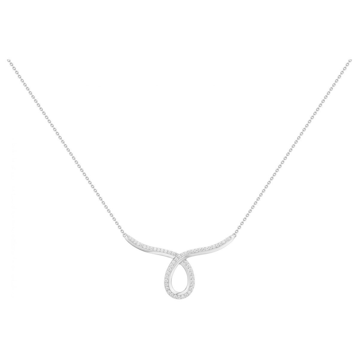 Collier semi-rigide en Argent avec oxyde de zirconium blanc