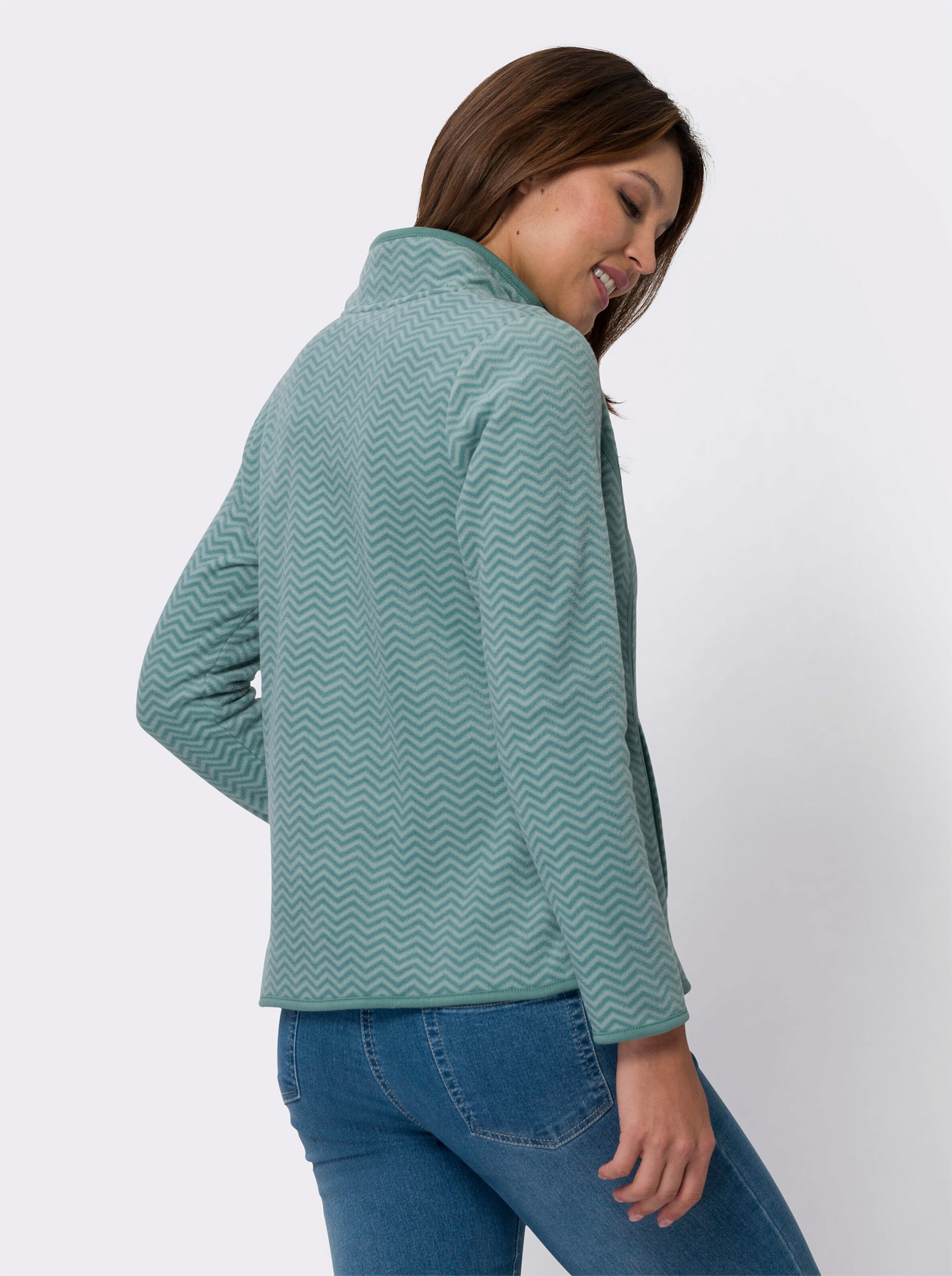 Fleecejacke mit Grafik-Muster allover