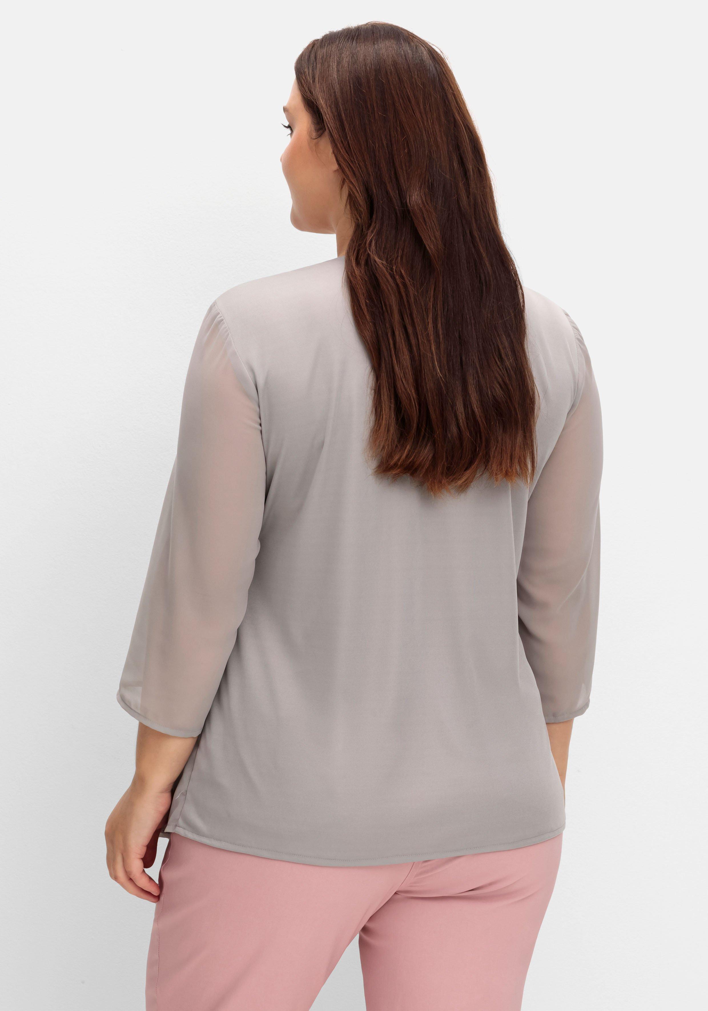 Shirt in 2-in-1-Optik mit Einsatz aus Mesh