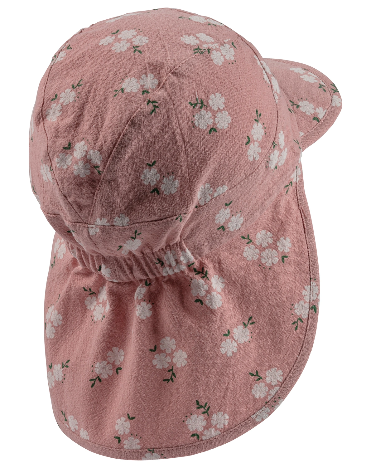 Schirmmütze BLÜTEN mit Nackenschutz in mattrosa