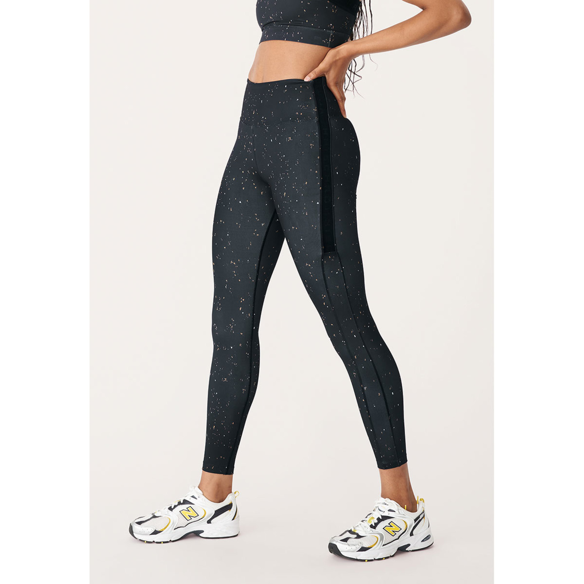 Röhnisch Kay Printed Hardloopbroek Lang Zwart Dames
