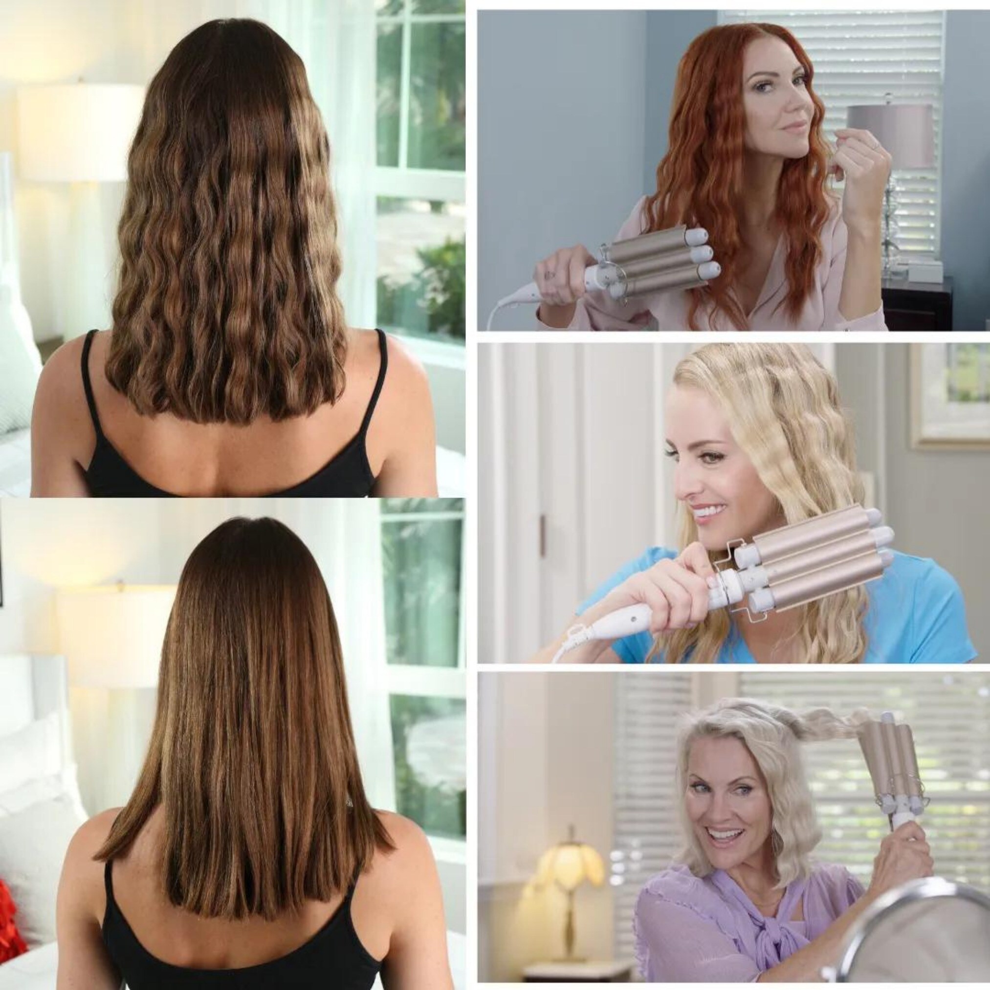Velform® Welleneisen mit Turmalin - Keramik - Beschichtung Tri-Wave Curler