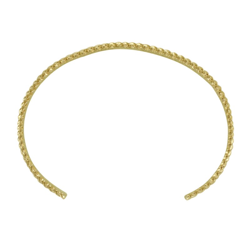 Bracelet Plaqué Or Demi Jonc Tressé Plat