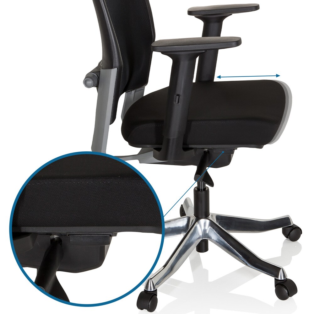 Profi Bürostuhl IKAST I Stoff/Netzstoff mit Armlehnen hjh OFFICE