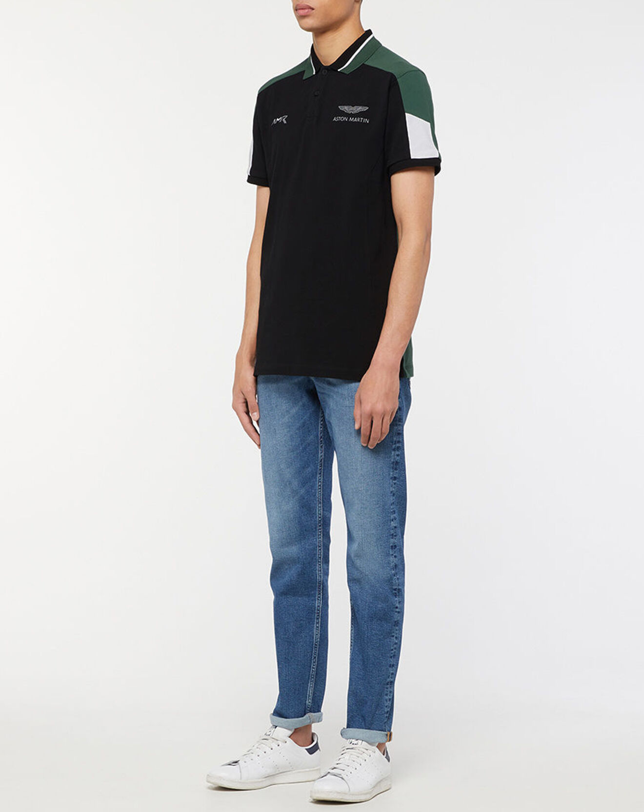 Hackett London Polo Regular Fit Color block Aston Martin Racing noir/vert