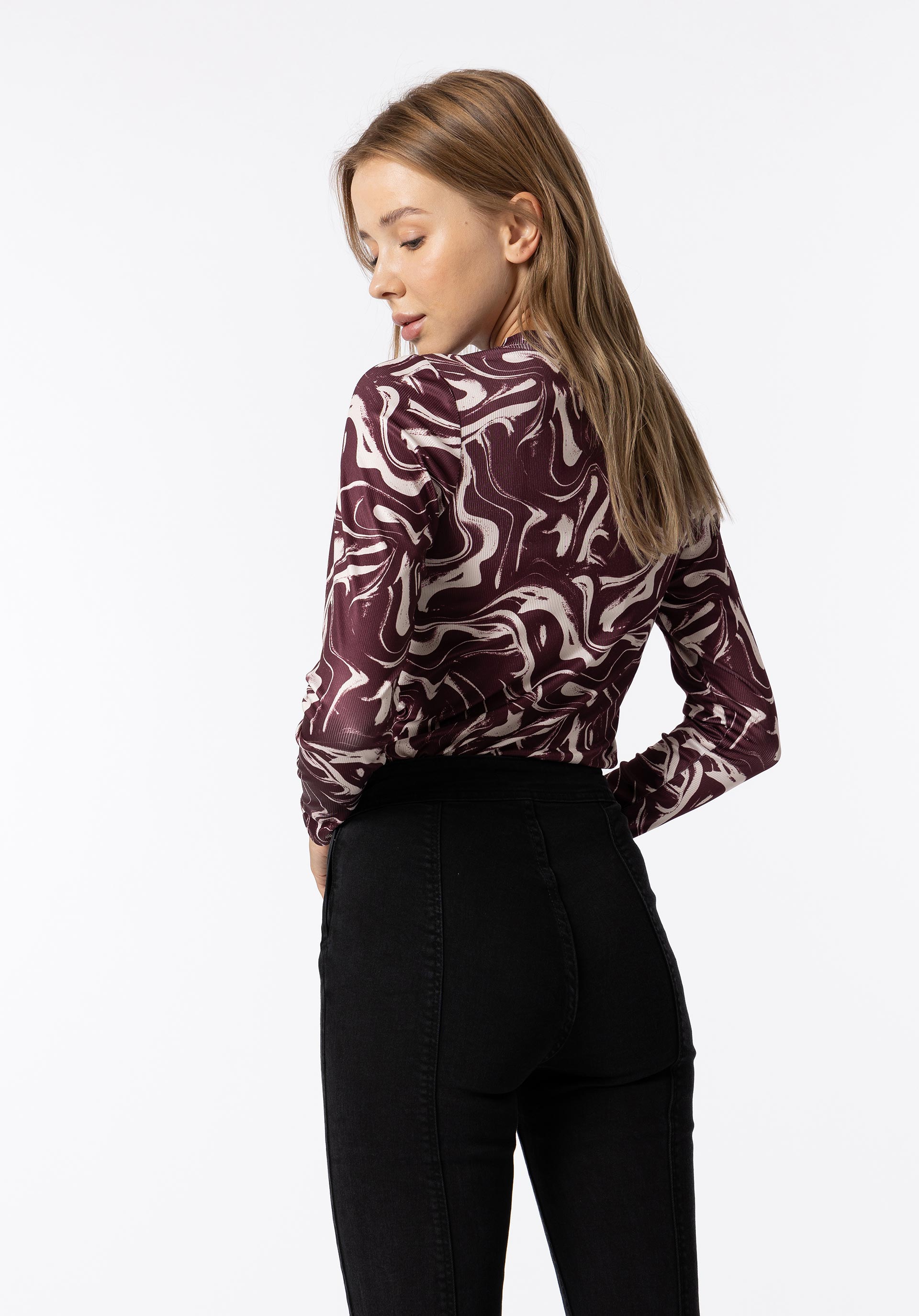 T-shirt Estampada Cut Out C/ Franzido