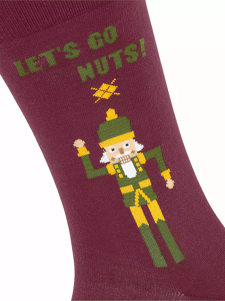 BURLINGTON Herren Socken NUTTY NUTRACKER 40-46 burgundy dunkelrot