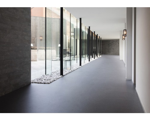 PVC vloer, zwaar gevlekt donkergrijs FB909M, 200 cm breed (per meter verkocht)