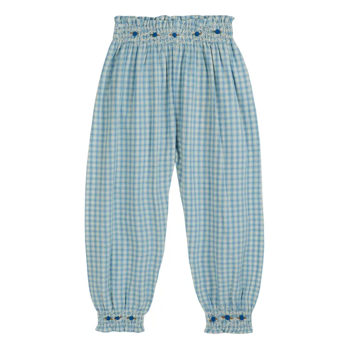 Emile et Ida Pantalon Smocké Vichy | Bleu