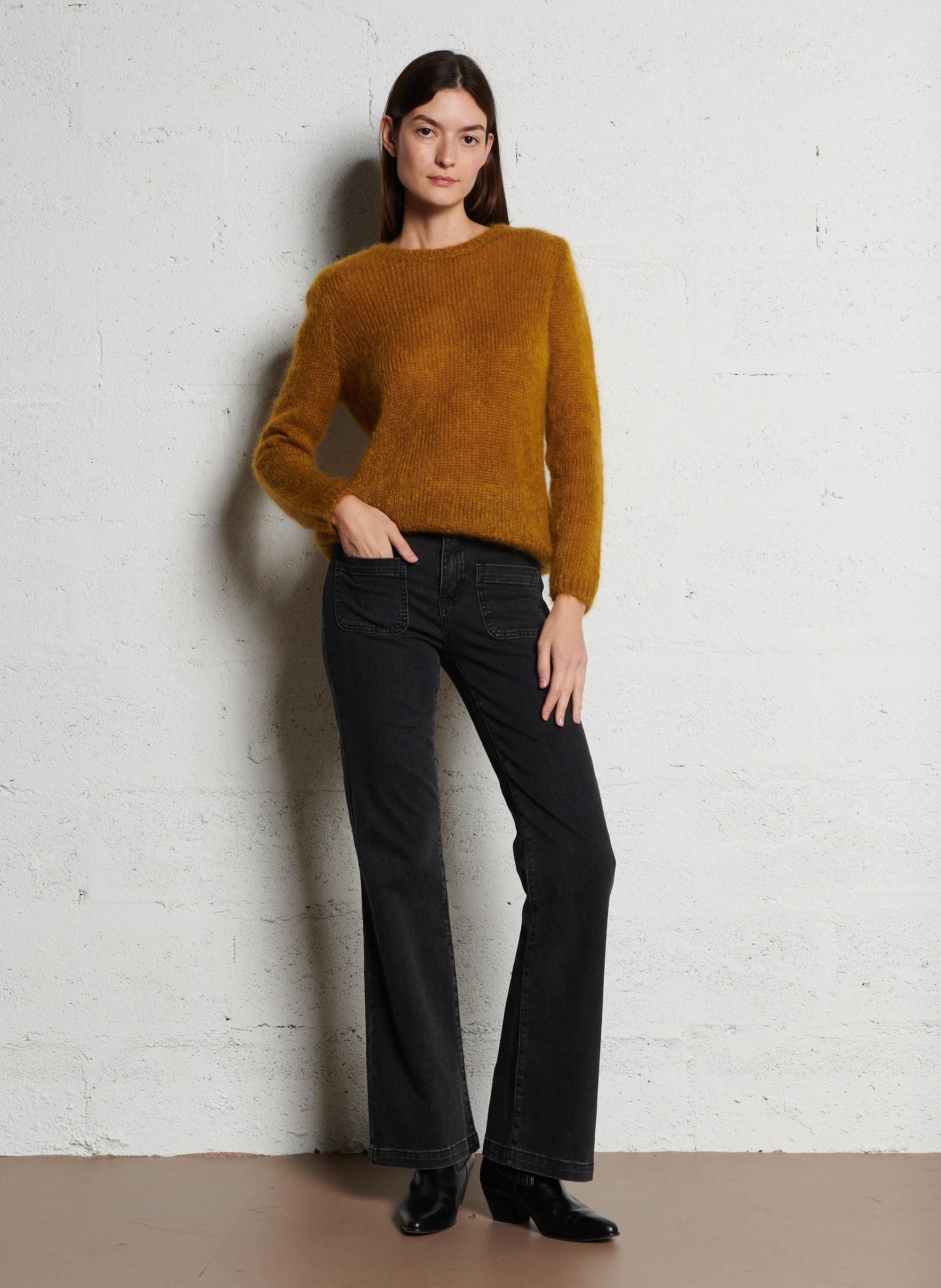 SONNY - Jean boot-cut en coton mélangé | Gris