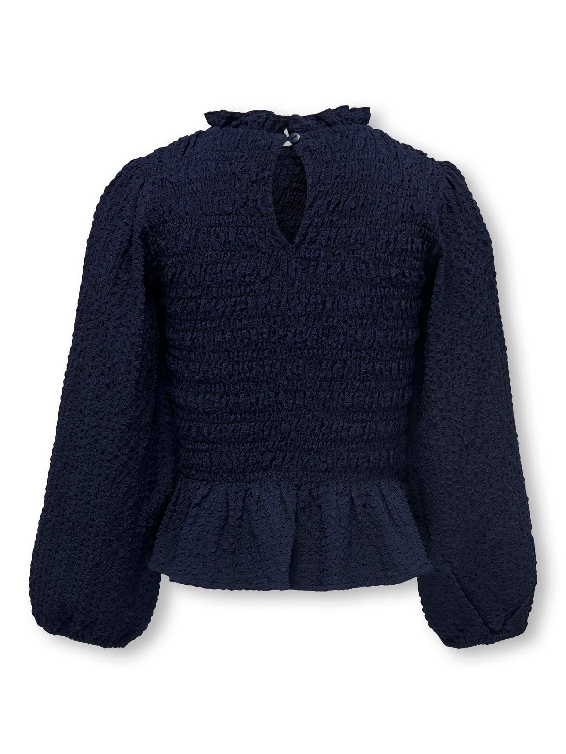 KOGDANI Gesmoktes Top Navy Blazer