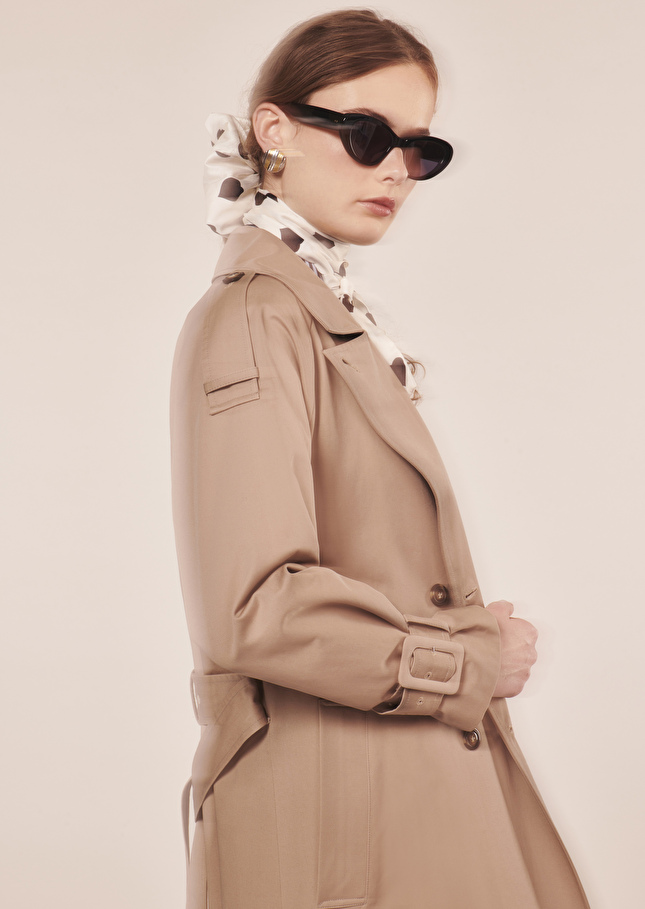 Trench Ivanbeige en gabardine de coton