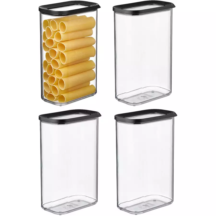 Mepal Vorratsdosen Modula 2000 ml 4er Set schwarz