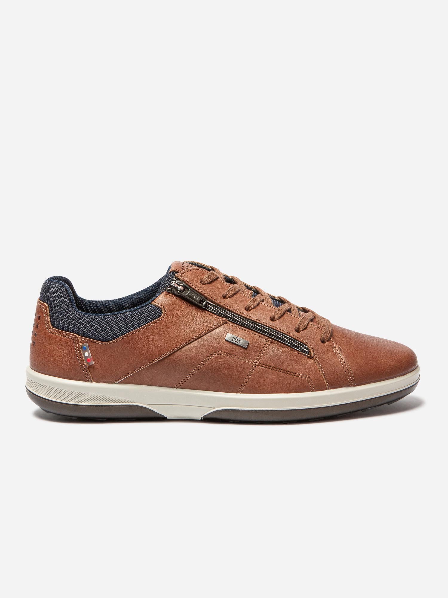 Baskets Homme Zippées Fabriquées en France Cuir Marron