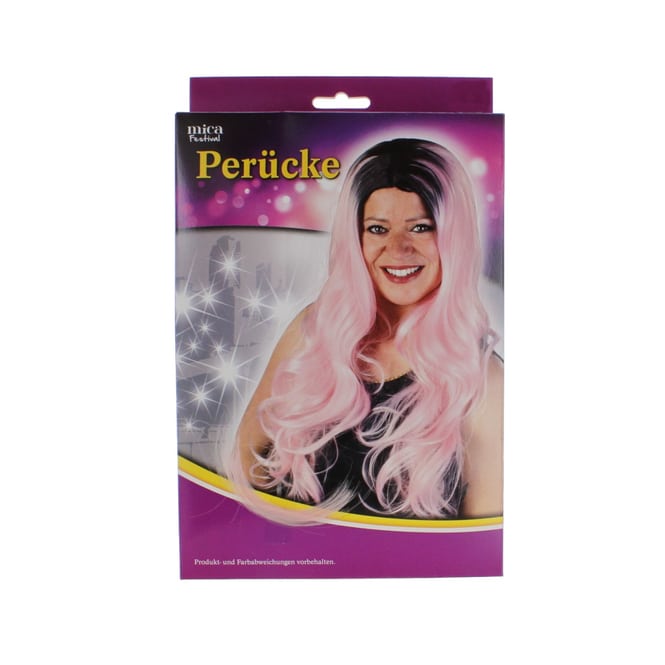 Langhaarperücke - pink/schwarz - für Damen