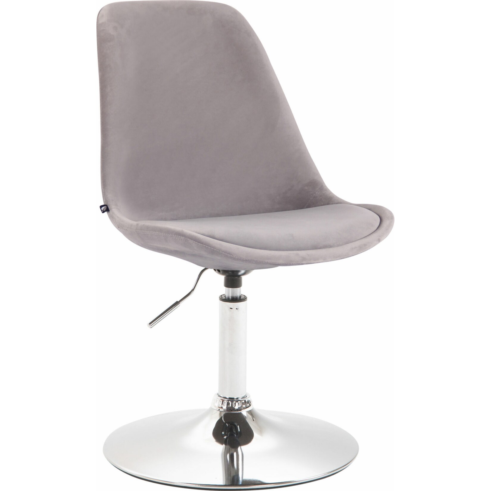 CLP Esszimmerstuhl Maverick Samt I Höhenverstellbarer Lehnstuhl I Drehstuhl Mit Trompetenfuß I Sitzhöhe Von Ca. 43 - 48 cm