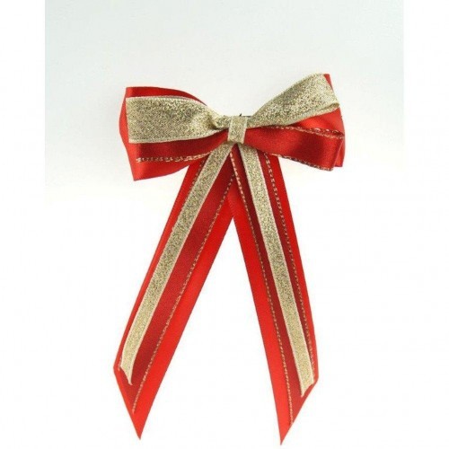Laço de cabelo vermelho/dourado para competição equestre