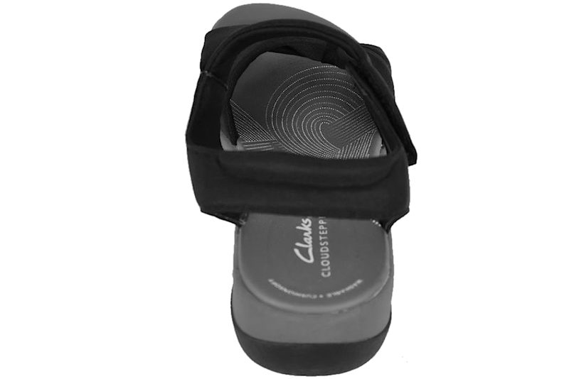 CLARKS ARLA SHORE SANDAL I SORT TEKSTIL