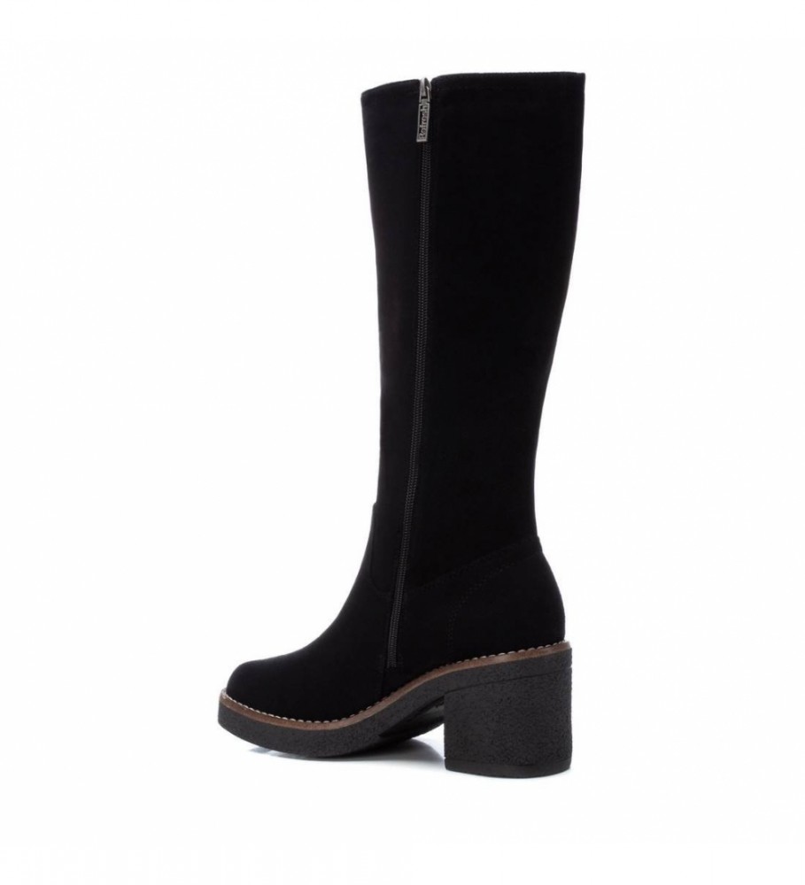 Botas Refresh em camurça preta - Salto de 7 cm