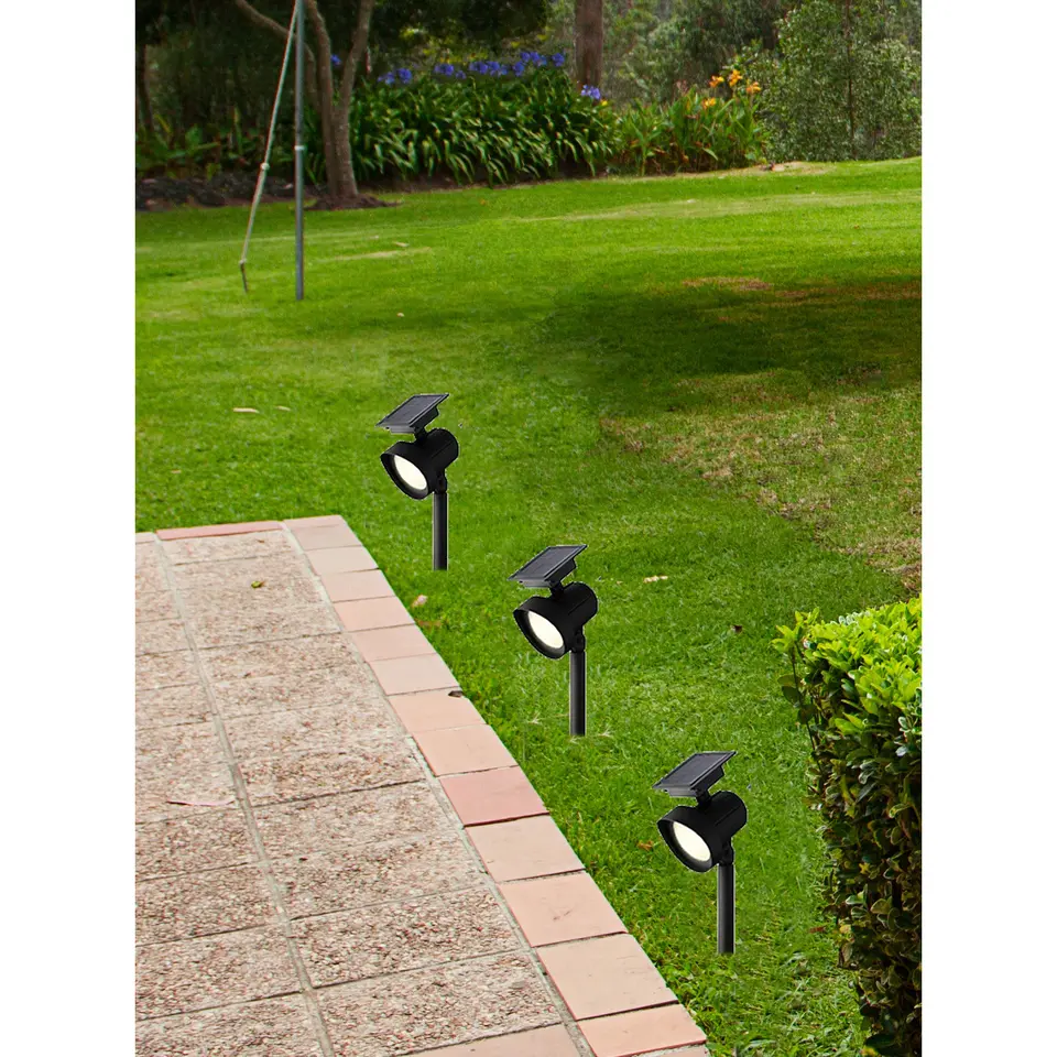 Lumineo Tuinverlichting spots - 2 stuks - solar - 31 cm