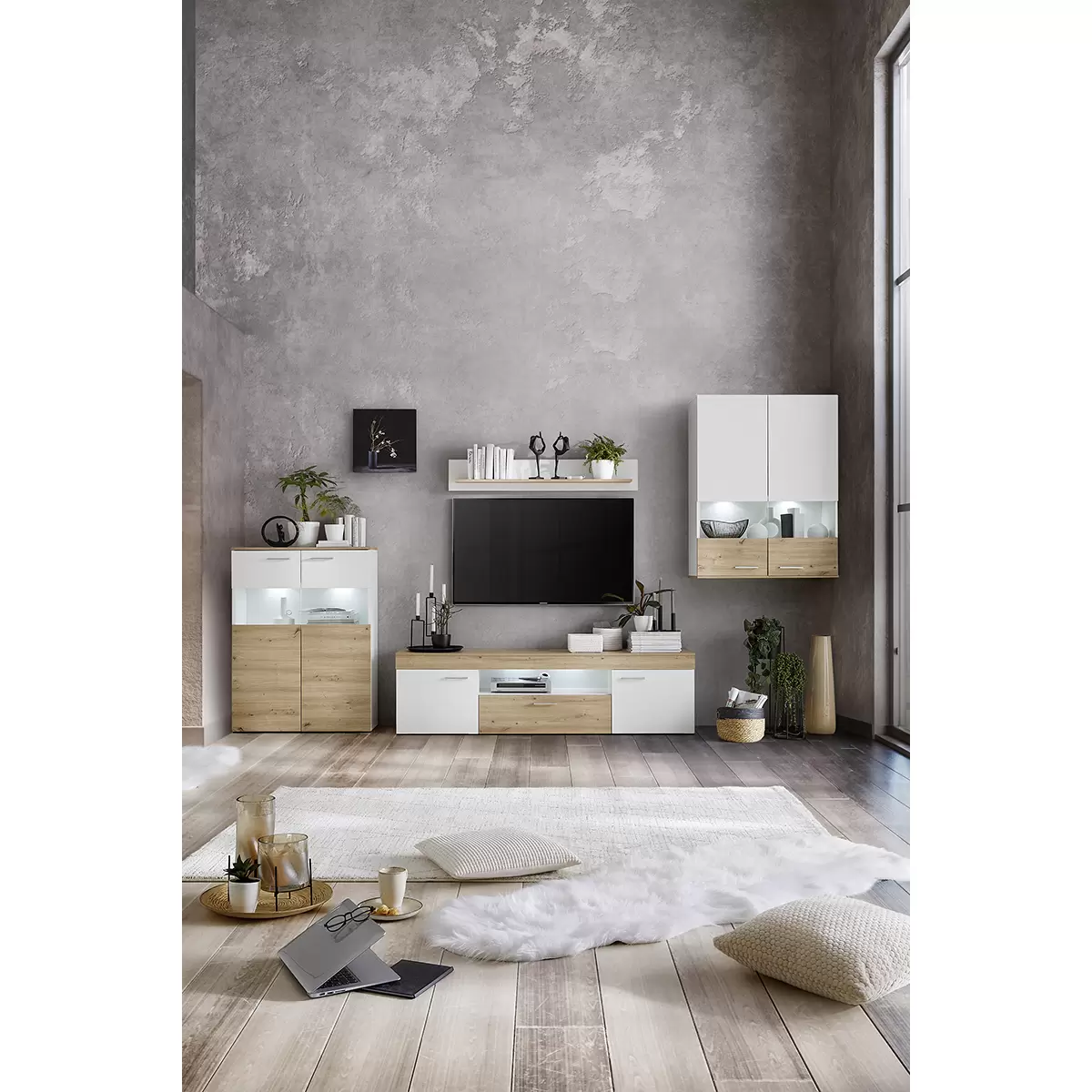 Wandboard Valencia weiss,Artisan Eiche