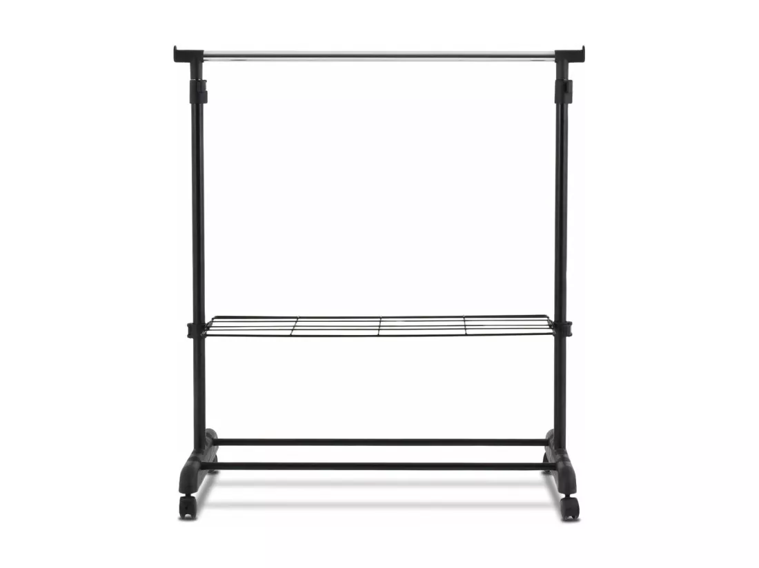 Portant à vêtements mobile noire 84 x 42 x 168 cm 20_0000977