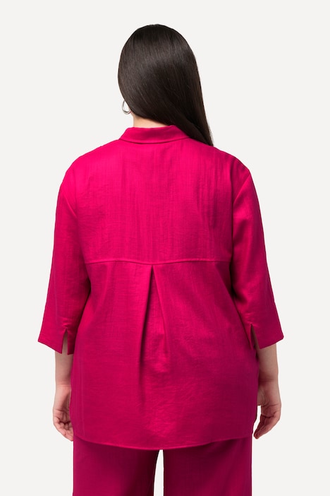Hemdbluse, Viskosemix, Hemdkragen, 3/4-Arm