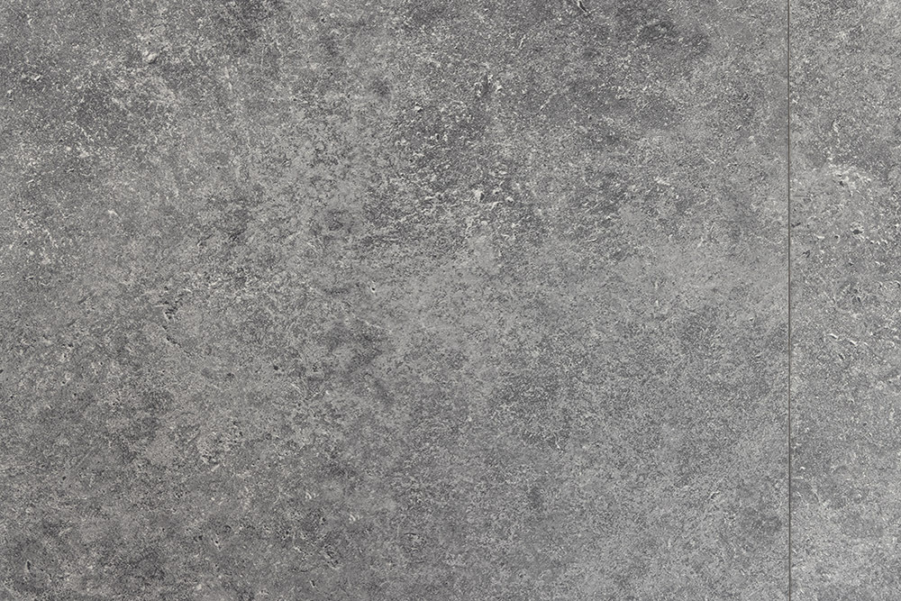 Ausziehbarer Esstisch APARTMENT 120-160cm grau Beton-Design schwarzes Metallgestell