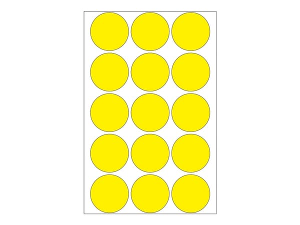 HERMA - Papir - permanent selvklebende - gul - 32 mm rund 480 etikett(er) (32 ark x 15) runde etiketter