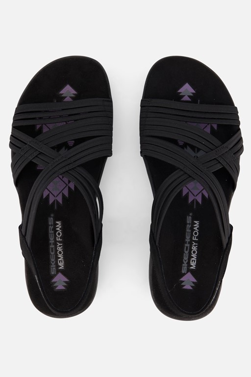 Skechers Reggae Slim Sandalen zwart Textiel